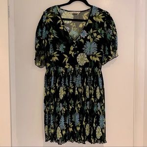 Zara pleated babydoll floral dress